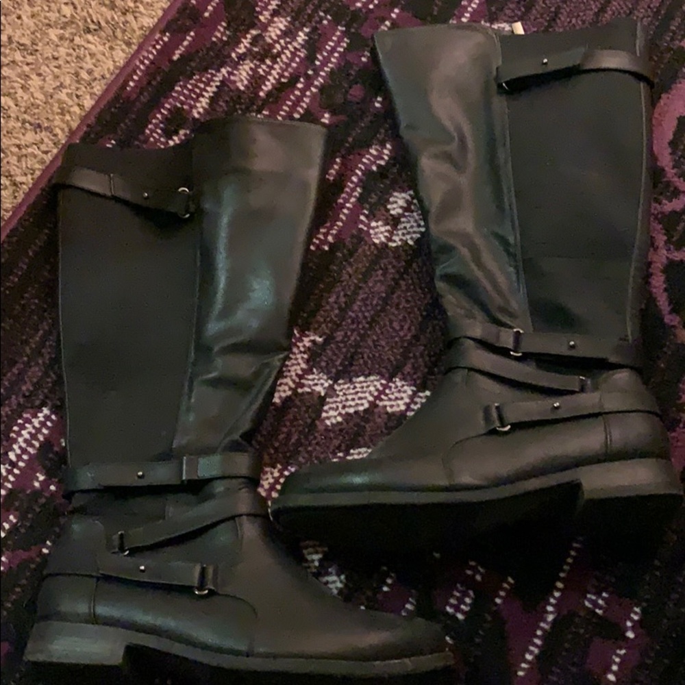 Avenue black wide calf boots 11W